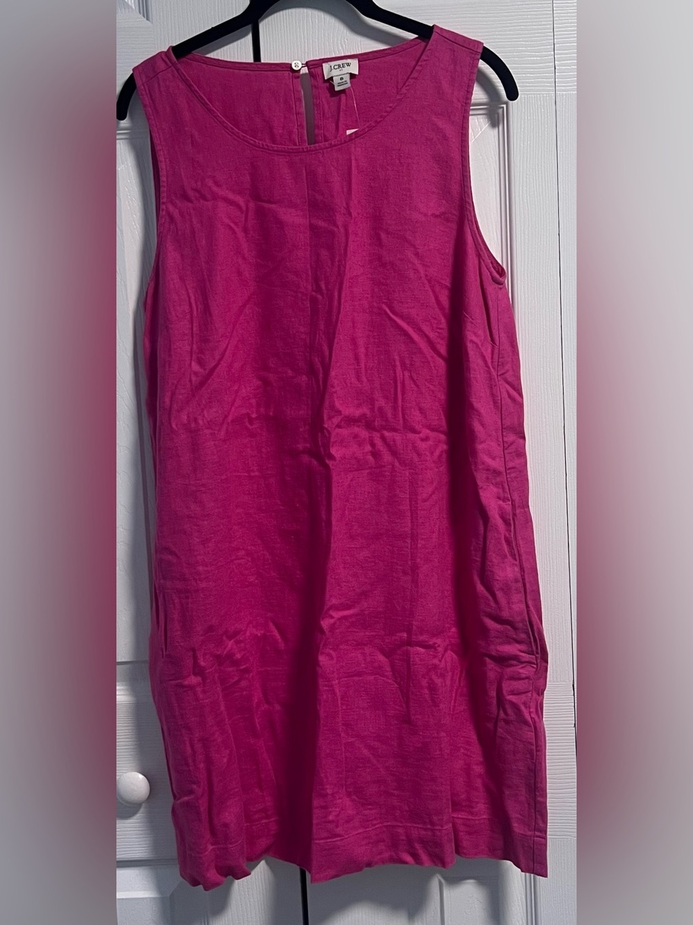 J. Crew Sleeveless Shift Top Dress in Hot Pink